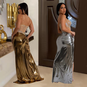 C6935 Vestido de perspectiva con abertura alta para mujer Moda Europea americana para fiesta Diario Transfronterizo AliExpress <span class=keywords><strong>Amazon</strong></span> Independent - Product Image 2