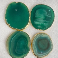 Sous-verre en agate naturelle en gros plaqué or poli grand petit plus coloré tranches d'agate en pierre de dessous de verre naturel par agate