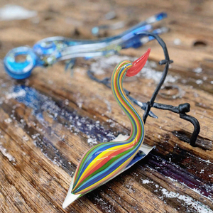 Handmade Murano <b>Glass</b> Bird Figurine Blown Animal Sculpture <b>Desk</b> Decor Holiday Gift - Product Image 3