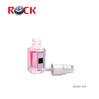 Flacon de parfum en verre transparent carré ou rectangulaire avec vaporisateur, 5 ml, 10 ml, 18 ml