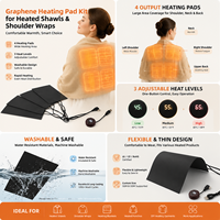 Feuille chauffante flexible en graphène lavable OEM d'usine, solution de chauffage pour châle chauffant pour le cou et les épaules