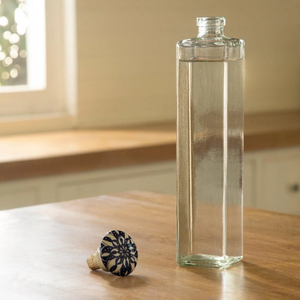 Nouveau design Bouteille en verre carrée de 750ml avec bouchon en céramique pour eau, vin, vodka, whisky, brandy et <span class=keywords><strong>tequila</strong></span> - Product Image 3
