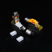 Connecteur modulaire sans outil CAT7 FTP RJ45 8P8C, connecteur cristal à deux pièces en queue d'hirondelle, contacts plaqués or, qualité industrielle