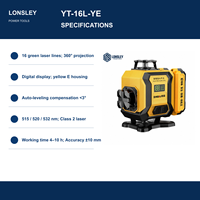 LONSLEY 16 lignes numériques 360 °   Niveau laser vert - Jaune E