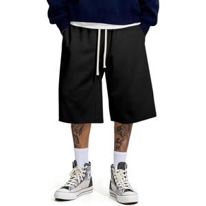 Shorts de survêtement amples pour homme FOXA, longueur au-dessus du genou, décontractés, avec cordon de serrage, coupe ample, pour la gym, 100 % coton respirant - Product Image 1