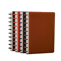 Carnet de notes à couverture souple en cuir PU marron B5 personnalisé en gros format A5/A4 relié à feuilles mobiles journal scolaire/de bureau/logo de magazine