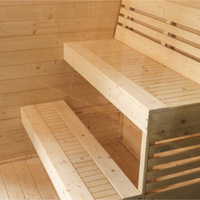 Ruang Sauna Kayu Solid Buatan Khusus Kabin Prefabrikasi Pintu Kaca Kompor Sauna Termometer Higrometer untuk Rumah Hotel