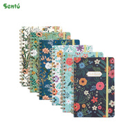 Blumenmuster B5 Notizbuch Langlebiger Papiereinband Spiralbindung Hochwertige Linierte Seiten 100 Blatt für Schulgebrauch Geschenkidee