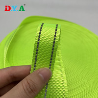 Sangle fluorescente verte 2,5 cm, ruban réfléchissant vert néon pour laisse de chien, sangles de traction