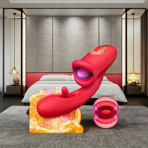 Drop Shipping 3-in-1 Realistischer weiblicher G-Punkt-Dildo <span class=keywords><strong>vibrator</strong></span> mit Zungen lecken und Slap-Klitoris stimulation USB-Netzteil - Product Image 3