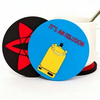 Sous-verre personnalisé en caoutchouc souple PVC silicone, forme irrégulière, avec logo d'entreprise, prix usine, vente en gros