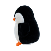 Peluche pingouin moelleux lavable en machine avec bec orange pour enfants, cadeau de Noël ou d'anniversaire