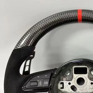 Volant 100% fibre de carbone véritable pour <span class=keywords><strong>Audi</strong></span> A3 A4 A5 B7 A6 A7 A8 Q3 Q5 Q7 S5 S4 Rs3 R8 B8 <span class=keywords><strong>TT</strong></span> TTS Volant Ohc Motors - Product Image 3