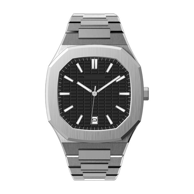 Wholesale Price Custom Dial Design Watch Stainless Steel Japan Movement Textured Black Dial Luxury Fashion Brand Watches for Men