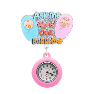 Nuevo Porta-Relojes de Plástico ABS Personalizado para Enfermeras y Doctores, con Brillantina, Clip para Colgar y Reloj de Bolsillo - Product Image 3