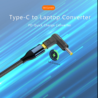 Adaptateur Convertisseur USB-C Femelle vers DC 4530 Mâle, Coudé à 90 Degrés, 65W, avec Puce E-mark Intégrée, Charge PD pour Ordinateur Portable