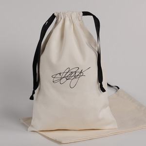 Custom Logo Printed Organic Natural Cotton Drawstring Packaging Bag <b>Perfume</b> Cosmetic Gift Storage Dust Muslin Cotton Pouch - Product Image 6