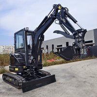 Mini-excavatrice compacte de 2,5 tonnes avec chenilles, livraison gratuite, pour usage domestique