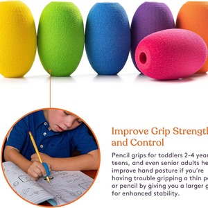 Espuma <span class=keywords><strong>EVA</strong></span> 6 colores forma de huevo soportes acolchados pluma de huevo-empuñaduras de lápiz para niños portalápices ayuda de escritura agarre entrenador pluma agarre - Product Image 6