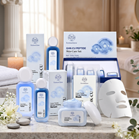 Kit de Soins Visage Anti-Âge et Raffermissant au Peptide de Cuivre Bleu Fermenté GHK-Cu : Nettoyant, Tonique, Sérum, Crème et Masque