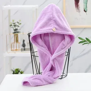 Serviette de bain pour adulte en microfibre ultra-fine, bonnet de séchage rapide pour cheveux, turban de sport, serviettes de bain douces pour sécher les cheveux - Product Image 2