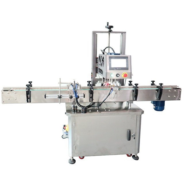 Automatic Bottle Cap Table Top Screw Magnetic Vial Closing Water Cans Bottling Desk Drums Elevator Aluminum Capping Machine