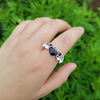 Bague en forme de cœur d'ange de la mort pour Halloween, style rétro, amour, démon, bague en forme de cœur d'ange de la mort pour Halloween, adaptée aux femmes