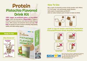 Kit de Bebida Instantánea con Sabor a Pistacho Sin Azúcar para Preparar en Casa - Contiene Proteína en Polvo - Product Image 4