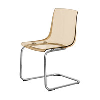 Chaise de salle à manger moderne en acrylique transparent sans accoudoirs, non pivotante, avec structure en alliage d'acier, pour la maison nordique, salle à manger, coiffeuse et maquillage