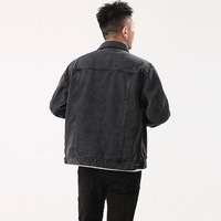 Streetwear mode de haute qualité personnalisé patchs en chenille mode unie bouton homme veste en jean élégant pour hommes
