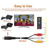 Câble audio-vidéo AV RCA multifonctionnel de 1,8 m (6 pieds) à 9 broches pour console SEGA Mega 2/3 Drive Genesis