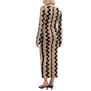 New Arrival Fashion Custom Wide Sleeve Knitted <strong>Maxi</strong> <strong>Dress</strong> Flared Long Sleeves Bodycon Women's <strong>Dress</strong> Spring Autumn Casual Wear - Product Image 2