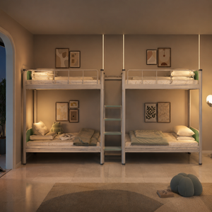 Iron Frame <b>Bunk</b> <b>Bed</b> Detachable Design Adult <b>Bunk</b> <b>Bed</b> with Underbed Storage for Hotel Apartment - Product Image 2