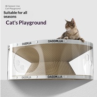Lit-griffoir tunnel transparent pour chat, double couche, résistant à l'usure, anti-déchirures, tout-en-un, anti-rayures, en carton ondulé