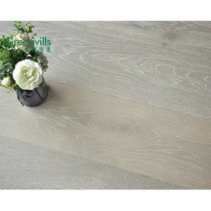 En stock! Plancher en bois de chêne blanc de 240mm de large, parquet bon marché