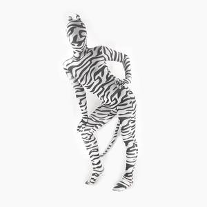 Combinaison Zentai intégrale pour adulte à imprimé animal avec oreilles et queue pour Halloween, cosplay et fêtes à thème - Product Image 5