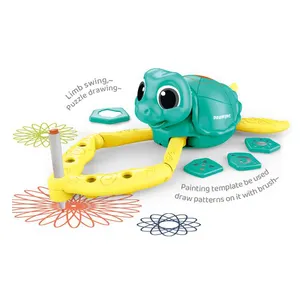 Children colorful drawing set toys electronic music painting turtle diy painting toy HC554112
