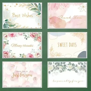 100 cartes de <span class=keywords><strong>remerciement</strong></span> à thème végétal, cartes de vœux en feuille d'or et aquarelle pour <span class=keywords><strong>mariage</strong></span>, baby shower, affaires, fête - Product Image 2