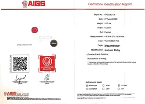SGARIT marka güzel takı özelleştirme 18K altın 5.1ct ısıtılmamış mozambik pembe yakut yüzük AIGS sertifikası ile - Product Image 6