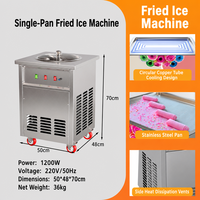 Machine à glace frite professionnelle à plateau unique, pour yaourts et glaces roulées, idéale pour les stands de rue