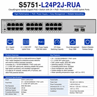 Switch administrado MultiGE PoE+ CloudEngine S5751-L8P2PN2HX-RUA L24T2J-RUA L24P2J-RUA L24T2X-RUA L24P2X-RUA L24P2PN2X-RUA
