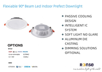 RONSE Nouvelle Lampe Murale Ronde Blanche Moderne pour Bureau à Domicile, Anti-Éblouissement, Plafonnier LED Encastré 7W, CRI 90, Garantie 3 Ans