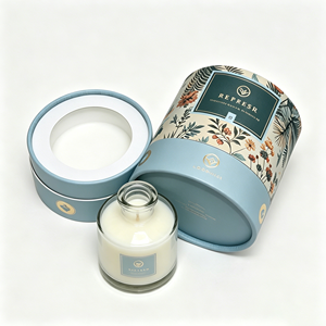 Luxury Custom Printed Candle Cylinder Tube <b>Box</b> Kraft Paper Packaging Eco Friendly Recyclable Tube <b>Box</b> with Logo for Candle <b>Gift</b> - Product Image 2