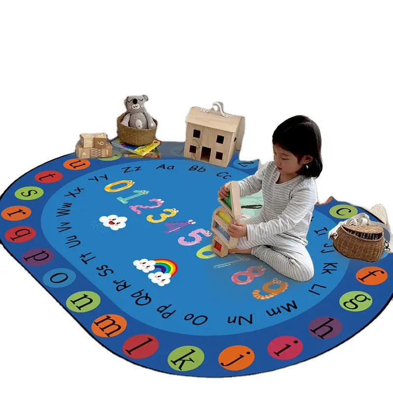 Alfombras de área de 2 metros cuadrados, tapete de juego personalizado para aula, redonda alfombra de rompecabezas para niños, juguetes