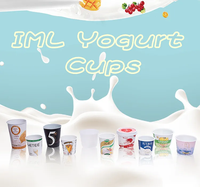 Tasse en plastique avec impression personnalisée IML, paquet alimentaire recyclable jetable, récipients à yaourt, baignoire à yaourt en plastique