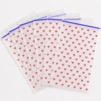 Sacs mini-zippés LDPE transparents à motif cœur, refermables, pour emballage de bijoux (boucles d'oreilles, bagues), fournisseur d'emballages cadeaux