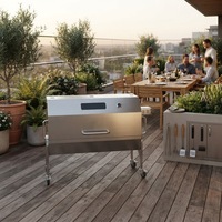 Rôtissoire à agneau entier de qualité commerciale, barbecue au gaz et au charbon de bois avec tournebroche, hauteur réglable pour cuisson extérieure