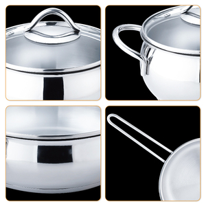 Chất Lượng Cao Của <span class=keywords><strong>Apple</strong></span> Hình Dạng Cảm Ứng Dưới Thép Không Gỉ Chậu Và Chảo Đặt Nhà Bếp Nấu Ăn Đặt Không Dính Cookware Set - Product Image 5