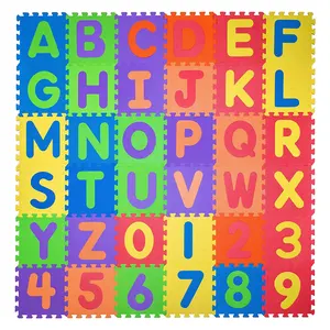 Quebra-cabeça infantil de espuma macia, números de azulejos do alfabeto 123, quebra-cabeça infantil