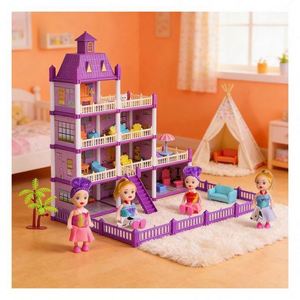 Grand <b>Plastic</b> Estate for with Bedroom <b>Kitchen</b> Bathroom Balcony Furniture Storytelling Pretend <b>Play</b> DIY TOY Gift - Product Image 6